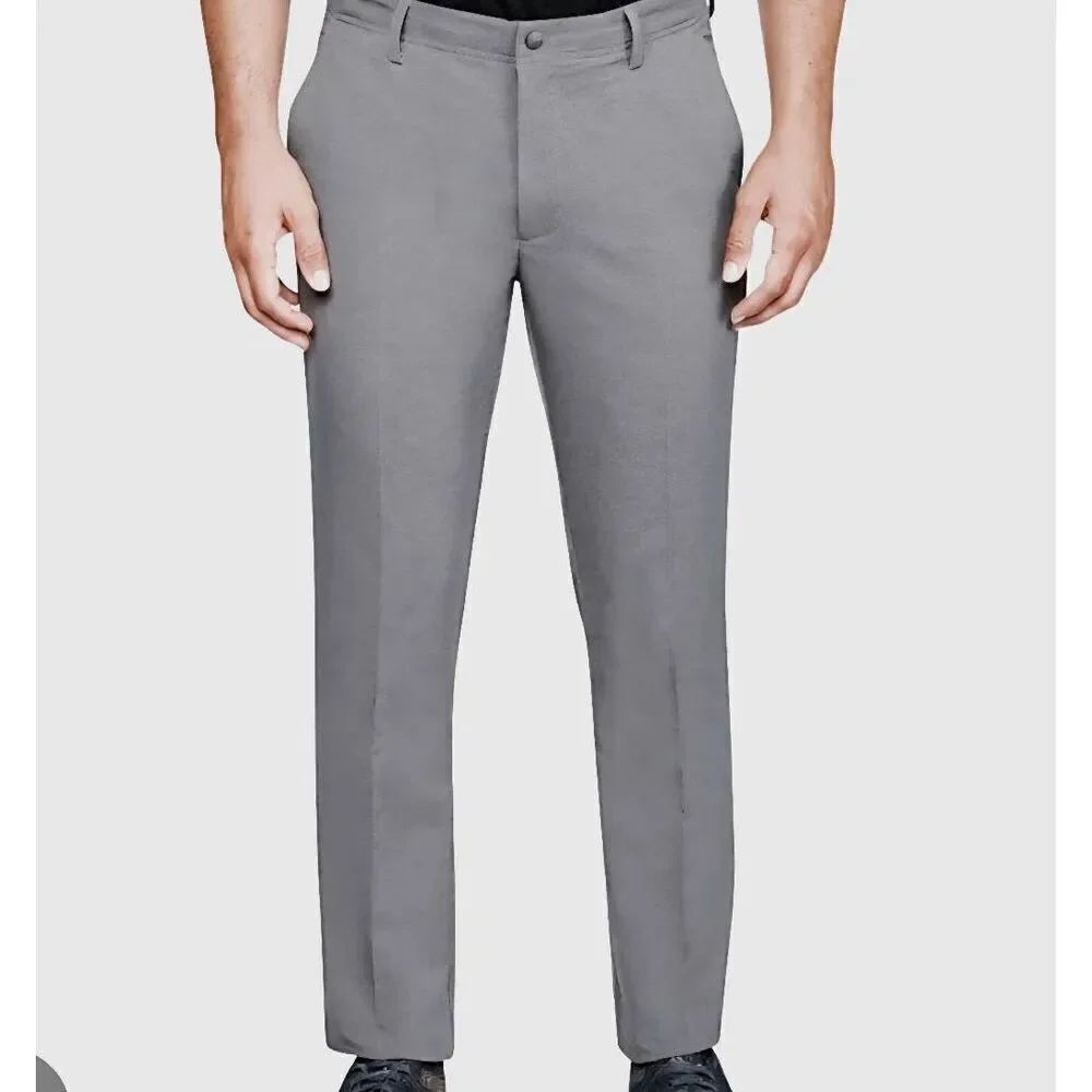 Greg Norman Pants Men's 36 Grey Golf Performance Stretch Flat Front